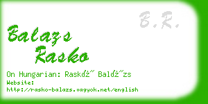 balazs rasko business card